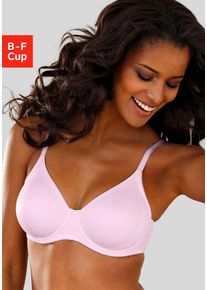 Lascana Damen T-Shirt-BH "perfect basic", Gr. 80, rosa, Microtouch, Obermaterial: 82% Polyamid (TACTEL), 18% Elasthan (LYCRA), Basic, BHs, mit Bügel,