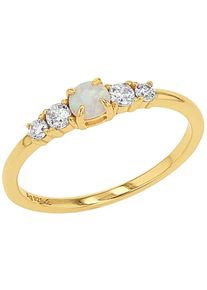 Amor Damen Fingerring "2037252/-53/-54/-55/-56", 58, Silber 925 (Sterlingsilber), 1,4mm, gold, Silber 925 (Sterlingsilber), Fingerringe, Opal