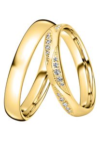 DOOSTI Trauring "Schmuck Geschenk Silber 925 Trauring Ehering Partnerring LIEBE", 56, ohne Zirkonia, Silber 925 (Sterlingsilber), 3mm, gold, Silber