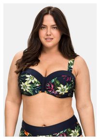 Damen Bandeau-Bikini-Top "Große Größen", blau, Gr. 40, sheego by Joe Browns, Recycling-Polyamid, Xtra Life LYCRA, Bikini-Oberteile, mit
