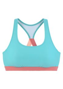 active by Lascana LASCANA ACTIVE Damen Bustier-Bikini-Top "Janni", blau, Gr. 34, unifarben, kontrastfarbene Details, Recycling-Polyamid, Bikini-Oberteile, mit