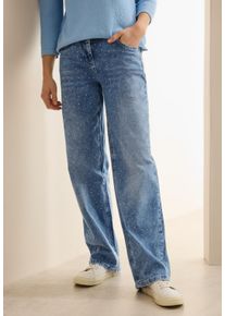 Cecil Damen Weite Jeans "Style Neele", blau, casual, Gr. 32, unifarben, Denim/Jeans, Obermaterial: 77% Baumwolle, 20% Polyester, 3% Elasthan, Jeans,
