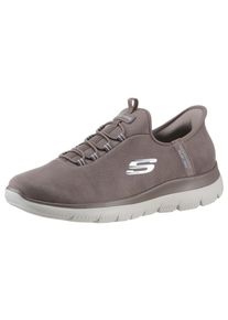 Skechers Damen Slip-On Sneaker "SUMMITS", Gr. 35, braun, Textil, meliert, sportlich, Schuhe, Slipper, Freizeitschuh, Halbschuh in veganer Verarbeitung