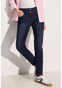 Cecil Damen 5-Pocket-Jeans "SCARLETT", blau, casual, Gr. 25, unifarben, Denim/Jeans, Obermaterial: 67% Baumwolle, 31% Polyester, 2% Elasthan, Jeans,