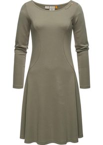 Ragwear Damen A-Linien-Kleid "Appero", grün, Basic, Gr. M, Material: 70% Baumwolle, 30% Polyester, Kleider, Stylisches Langarm-Kleid für den Winter