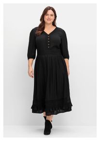 Damen Maxikleid "Große Größen", schwarz, Gr. 48, sheego by Joe Browns, unifarben, Obermaterial: 100% Viskose (LENZING ECOVERO);Futter: 100%