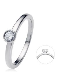 ONE ELEMENT Damen Diamantring "0.2 ct Diamant Brillant Zarge Ring aus 585 Weißgold", 54, Weißgold 585-Diamanten, silber, Weißgold 585, Diamanten,
