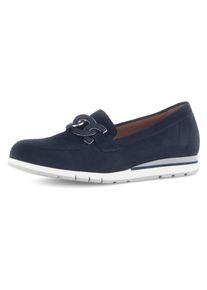 Gabor Damen Slipper "FLORENZ", Gr. 40, blau, Ziegenveloursleder, unifarben, klassisch, Schuhe, Keilabsatz, Schlupfschuh, Komfortschuh, Schuhweite G