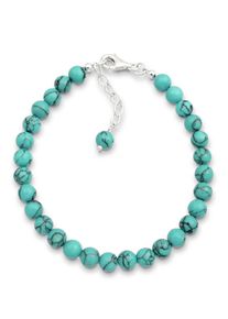 Elli Damen Armband "Türkis Edelstein Kugeln Howlith 925 Silber", 21cm,mit Steinen, Silber 925 (Sterlingsilber), blau, Silber 925 (Sterlingsilber),