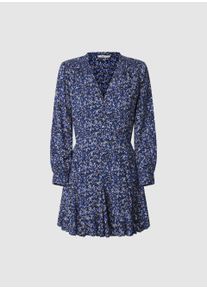Pepe Jeans Damen Minikleid "ANNA"klein blau, casual, Gr. XL, Web, Obermaterial: 100% Viskose, Kleider, mit ganzflächigem Muster