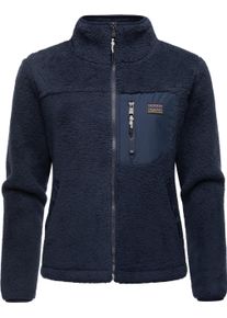 Ragwear Damen Plüschjacke "Alaris", blau, Basic, Gr. 4XL, Plüsch, Material: 100% Polyester, Jacken, Kuschelige Fleecejacke mit Brusttasche
