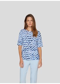 Rabe Damen T-Shirtdunkel jeans, casual, Gr. 42, bedruckt, Jersey, Obermaterial: 92% Viskose, 8% Elasthan, Shirts, mit All-Over Print