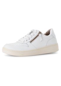Gabor Damen Plateausneaker, Gr. 35, weiß, Nappaleder, unifarben, sportlich, Schuhe, Freizeitschuh, Halbschuh, Schnürer im Basket Look