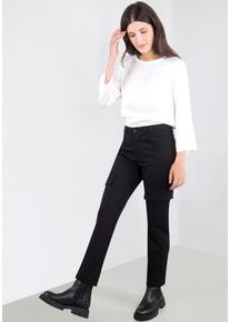 Please Jeans Damen Cargohose, schwarz, casual, Gr. XS, Obermaterial: 70% Viskose, 25% Polyamid, 5% Elasthan, Hosen