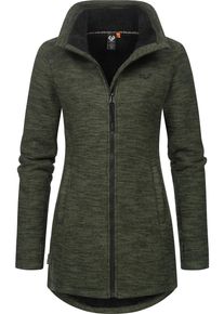 Ragwear Damen Strickjacke "Miram Melange", grün, sportlich, Gr. XL, Grobstrick, Obermaterial: 56% Baumwolle, 44% Polyester, Innenfutter: 100%
