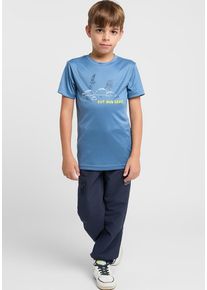 Jack Wolfskin Kinder Outdoorhose "TURBULENCE PANTS K", blau, Gr. 128, OBERSTOFF: 100% POLYESTER Futter: 100% POLYESTER, Hosen