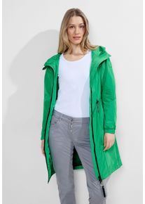 Cecil Damen Langmantel, grün, casual, Gr. XL, unifarben, Stoff, Obermaterial: 100% Polyester, Futter: 100% Polyester, Mäntel, mit Kapuze