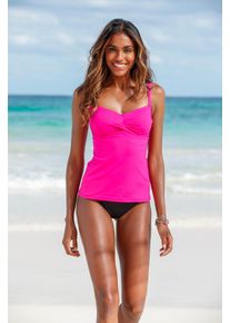 s.Oliver Damen Bügel-Tankini-Top "Spain", pink, Gr. 36, unifarben, Microfaser, Microfaser, Bikini-Oberteile, mit Wickeloptik