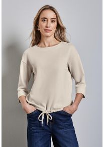 Street One Damen 3/4-Arm-Shirt, beige, casual, Gr. 40, unifarben, Web, 60% Baumwolle, 36% Polyester, 4% Elasthan, Shirts, mit Tunnelzug am Saum
