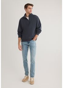 Mavi Herren Troyer "HALF ZIP SWEATSHIRT", blau, casual, Gr. M, unifarben, Jersey, 50% Baumwolle, 50% Polyester, Pullover, Zip Up Sweatshirt