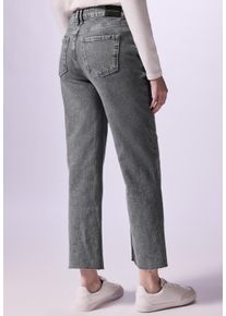 Damen Straight-Jeans, grau, casual, Gr. 33, STREET ONE STUDIO, unifarben, Jeans, 99% Baumwolle, 1% Elasthan, Jeans, Middle Waist
