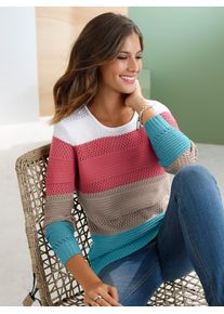 Classic Basics Damen Rundhalspullover "Pullover", pink, Gr. 38, gemustert, mehrfarbig, unifarben, 100% Polyacryl, Pullover