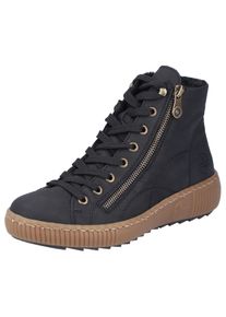 Rieker Damen Winterboots, Gr. 36, schwarz, Lederimitat, sportlich, Schuhe, mit herausnehmbarer Textileinlage