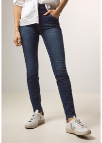 Cecil Damen Slim-fit-Jeans "Style Vicky", blau, casual, Gr. 26, Denim/Jeans, Obermaterial: 88% Baumwolle, 9% Elastomultiester, 3% Elasthan, Jeans, in
