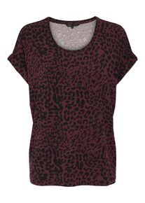 Only Damen Kurzarmshirt "ONLMOSTER AOP S/S TOP NOOS JRS", rot, modisch, Gr. XL, bedruckt, Single Jersey, Obermaterial: 75% Viskose, 20% Polyester, 5%