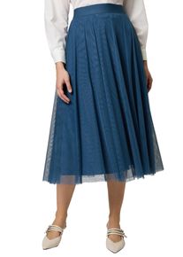 Zero Damen Maxirock "Zero Tüllrock mit Falten", blau, festlich, Gr. 34, unifarben, Web, Obermaterial: 100% Polyester. Ärmelfutter: ohne Futter.,
