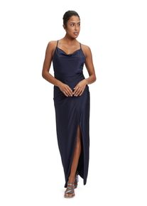Vera Mont Damen Abendkleid "Vera Mont Abendkleid figurbetont", blau, feminin, Gr. 36, Satin, Obermaterial: 86% Polyamid, 14% Elasthan. Besatz: 100%