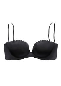Lascana Damen Push-up-BH, Gr. 85, schwarz, Microtouch, Obermaterial: 60% Polyamid, 35% Polyester, 5% Elasthan, Basic, BHs, mit abnehmbaren Trägern