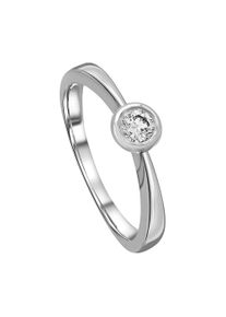 ONE ELEMENT Damen Diamantring "0.2 ct Diamant Brillant Zarge Ring aus 585 Weißgold", 54, Weißgold 585-Diamanten, silber, Weißgold 585, Diamanten,