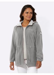Casual Looks Damen Fleecejacke, grau, Gr. 42, unifarben, 100% Polyester, Jacken