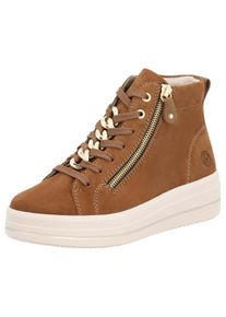 Remonte Damen Plateausneaker "Elisabeth Hurley-Collection", Gr. 40, braun, Veloursleder, sportlich, Schuhe, Freizeitschuh, High-Top-Sneaker,