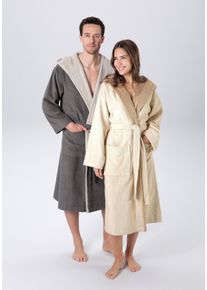 Unisex-Bademantel my home, beige, Walkfrottier, Hausmäntel, "Anna, ideal für Sauna & Spa, Hotelbademantel, Morgenmantel", für Damen & Herren, mit
