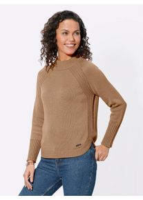 Casual Looks Damen Strickpullover "Pullover", braun, Gr. 38, unifarben, 50% Baumwolle, 50% Polyacryl, Pullover