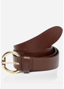 Tom Tailor Damen Ledergürtel "TTJADE", braun, feminin,klassisch,modisch, Gr. 85, unifarben, Rindsleder, Gürtel, 3 cm breiter Damengürtel, modisch