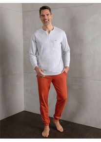 wäschepur WÄSCHEPUR Herren Pyjamaoberteil "Schlafanzug-Shirt", Gr. 48, grau, 100% Baumwolle, 98% Baumwolle, 2% Polyester, unifarben, Shirts