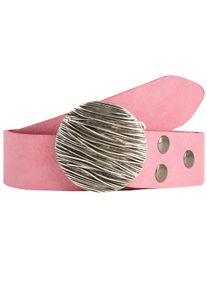 Damen Ledergürtel, pink, casual,modisch, Gr. 100, RETTUNGSRING BY SHOWROOM 019, unifarben, Leder, Gürtel, mit austauschbarer Schließe »Seegras Rund«