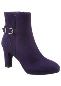 ANISTON SHOES Damen Stiefelette, Gr. 40, lila, Textil, Veloursleder, elegant, Schuhe, Reißverschluss-Stiefelette, Trichterabsatz - NEUE KOLLEKTION