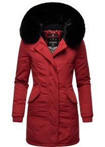 Marikoo Damen Wintermantel "Karmaa", rot, elegant, Gr. L, Obermaterial: 100% Polyester, Futter: 100% Polyester, Wattierung: 100% Polyester,