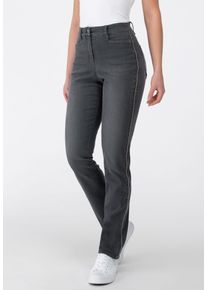 Recover Pants Damen 5-Pocket-Jeans "Hose", grau, casual, Gr. 38, unifarben, 78% Baumwolle;20% Polyester;2% Elasthan, Jeans, Mit Kettendetails