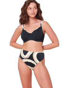 Triumph Damen Bügel-Bikini-Top "Summer Allure W sd 01", schwarz, modisch, Gr. 42, unifarben mit Farbeinsätzen, Microfaser, Recycling-Polyamid,