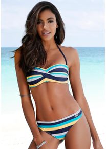 Venice Beach Damen Bandeau-Bikini, bunt, Gr. 32, gestreift, Polyamid, Bikini-Sets, mit Streifen