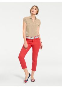 Heine Damen Hemdbluse, beige, Gr. 38, unifarben, 80% Viskose, 20% Baumwolle, Blusen