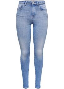 Only Damen Skinny-fit-Jeans "ONLPOWER MID PUSH UP SK REA934", blau, modisch, Gr. XS, Abriebeffekte, Denim/Jeans, Obermaterial: 92% Baumwolle, 6%