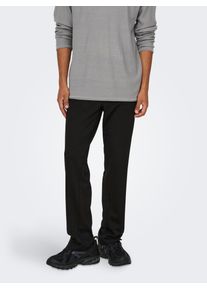 Only & Sons ONLY & SONS Herren Stoffhose "ONSMARK REGULAR 0209 PANT", schwarz, modisch, Gr. 29, unifarben, Web, Obermaterial: 64% Viskose, 31% Polyester, 5%