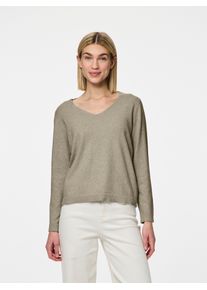 Pieces Damen V-Ausschnitt-Pullover "PCBREE LS V-NECK KNIT NOOS BC"crockery detail:melange, modisch, Gr. XS, meliert, Strick, Obermaterial: 80%