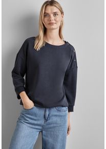 Street One Damen Langarmshirt, blau, casual, Gr. 34, unifarben, Stoff, 46% Modal, 46% Polyester, 8% Elasthan, Shirts, mit Knopf Details